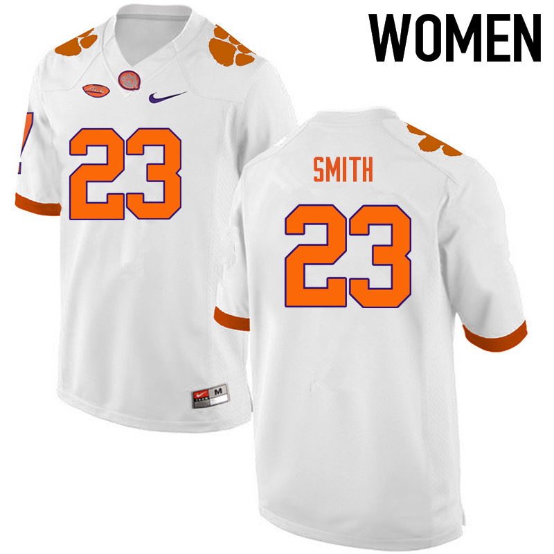 Women Clemson Tigers #23 Van Smith College Football Jerseys-White